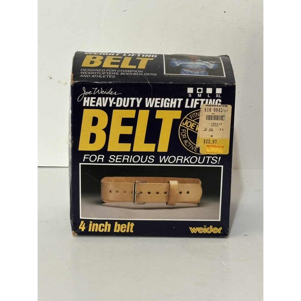 Weider Genuine Leather Weightlifting Belt Medium 29-33 4" Wide Single Prong